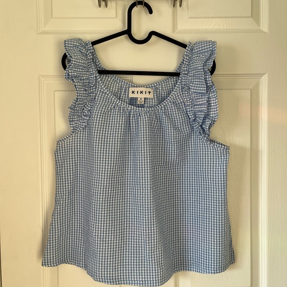 KIKIT Tops - NWOT Women's KIKIT Gingham Tank Top in Blue & White size Medium